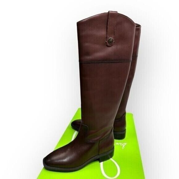 SAM EDELMAN Drina Leather Riding Boot Terrazo Brown NIB - size 6.5 Equestrian - Picture 3 of 9